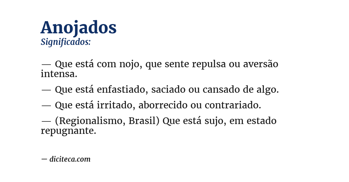 Significado de anojados