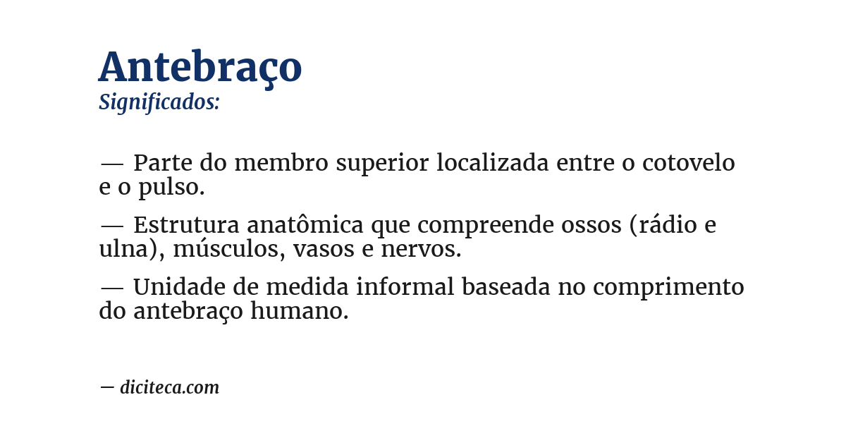 Significado de antebraço