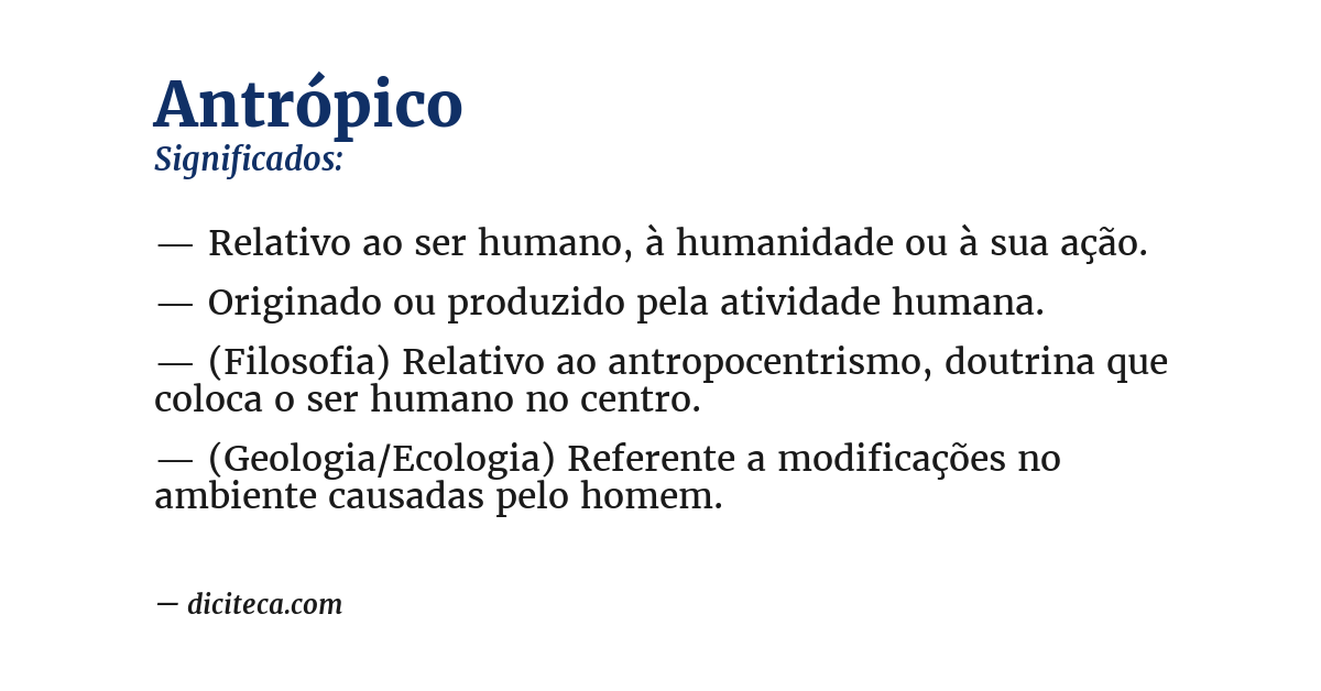 Significado de antrópico