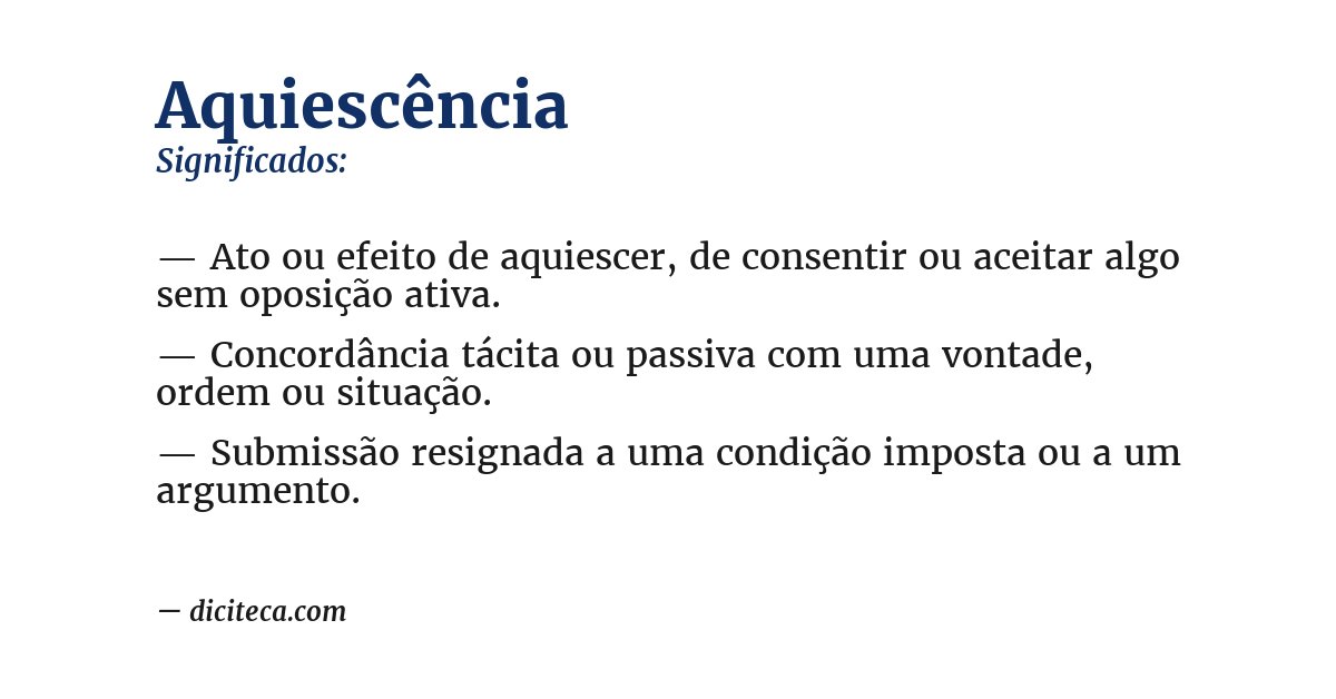 Significado de aquiescência