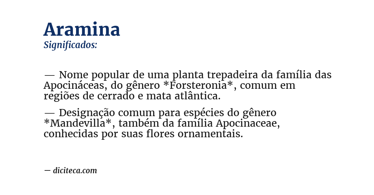 Significado de aramina