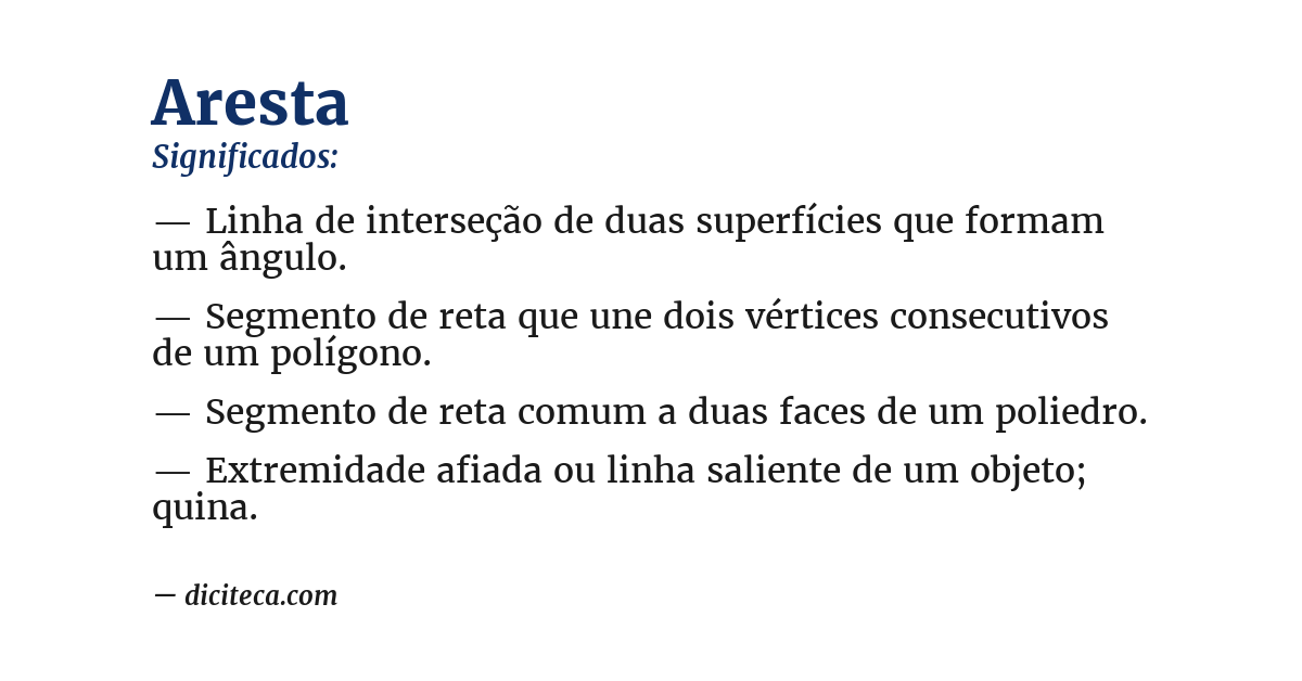 Significado de aresta
