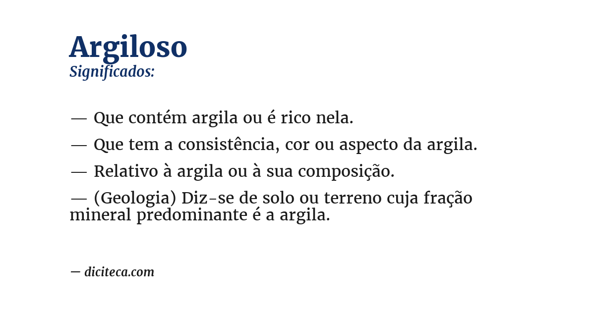 Significado de argiloso