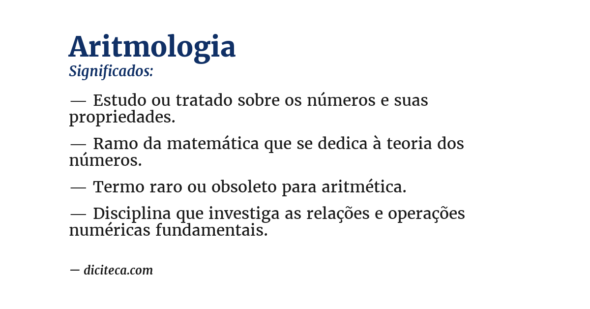 Significado de aritmologia