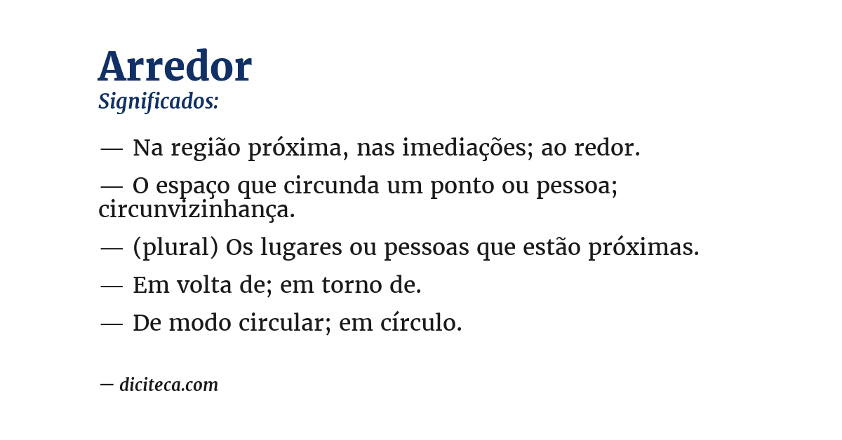 Significado de arredor