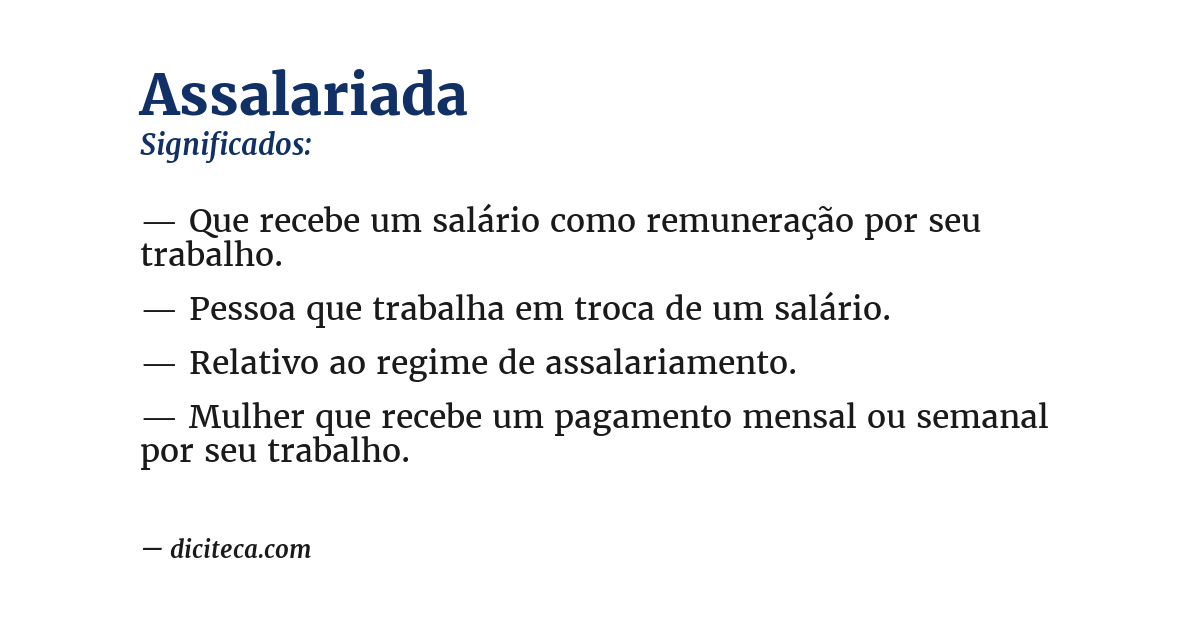 Significado de assalariada