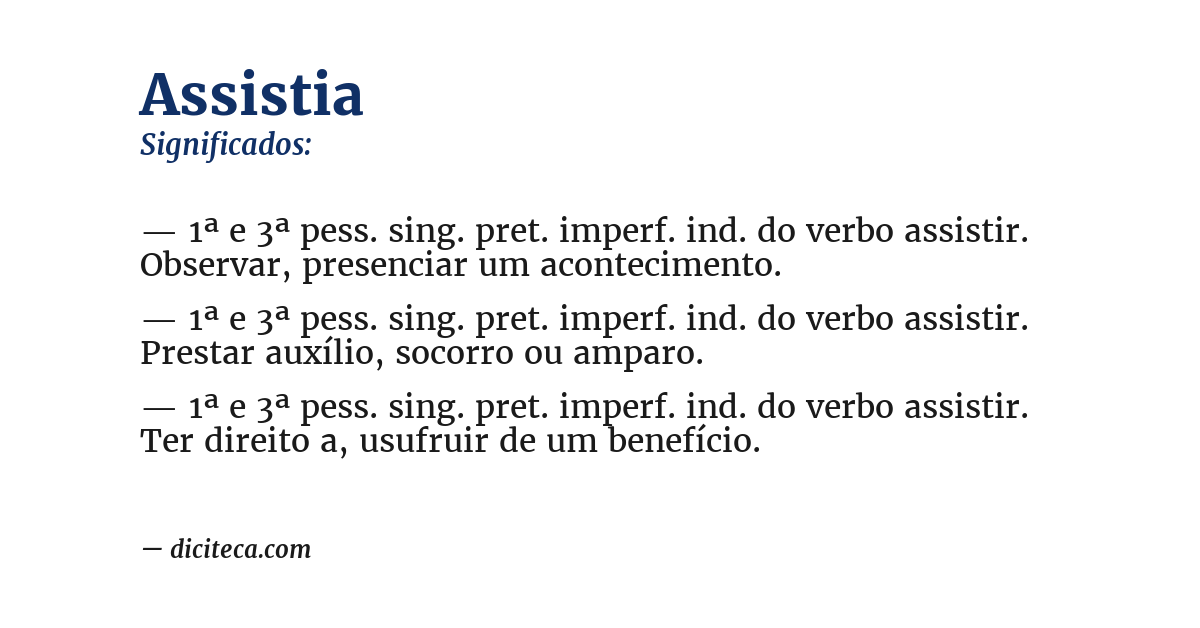 Significado de assistia