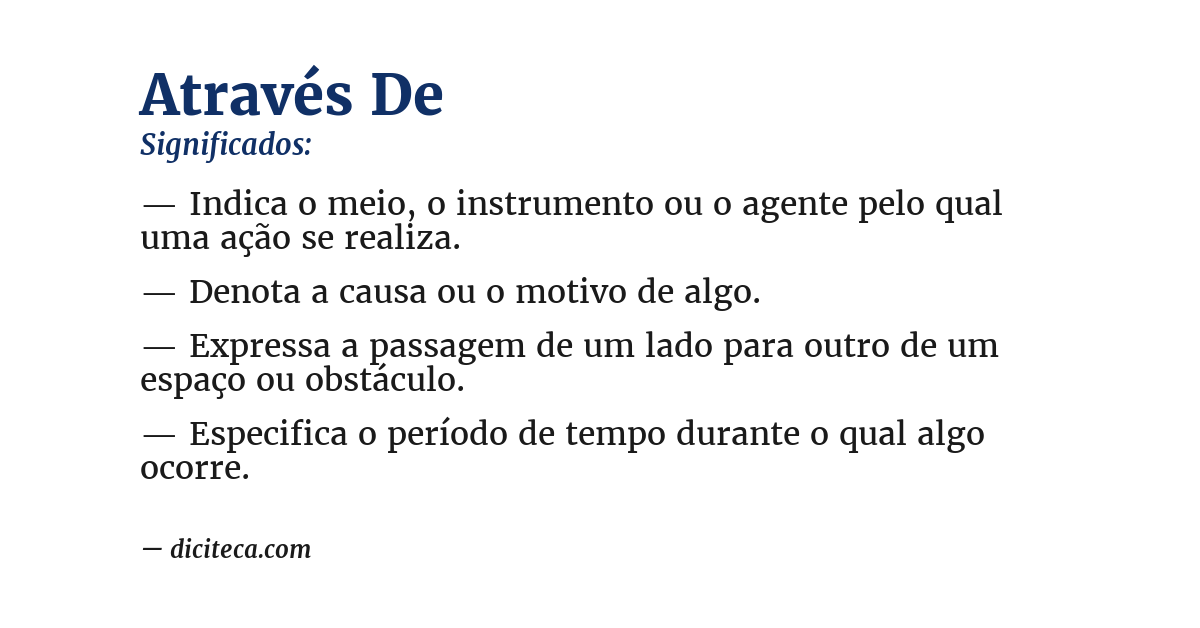 Significado de através de
