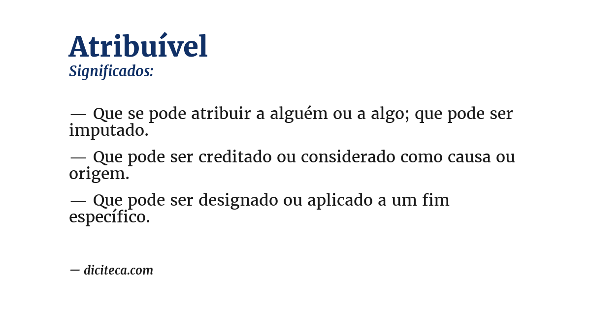 Significado de atribuível