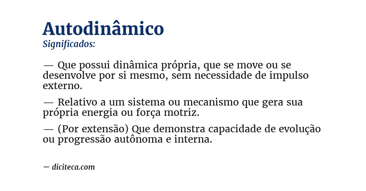Significado de autodinâmico