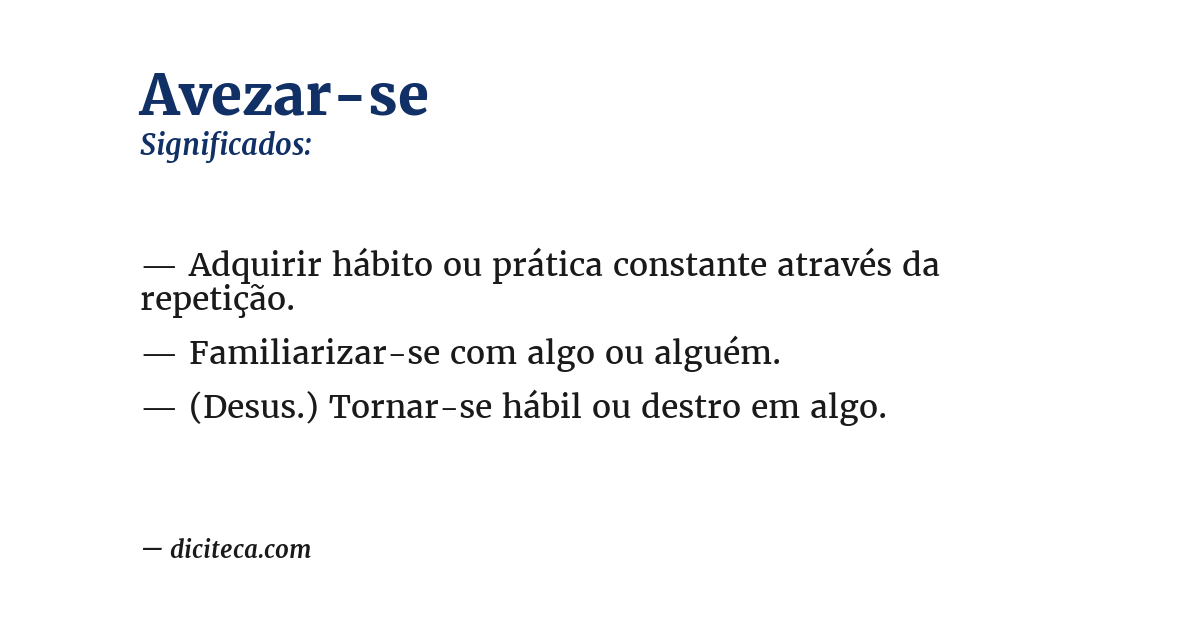Significado de avezar-se