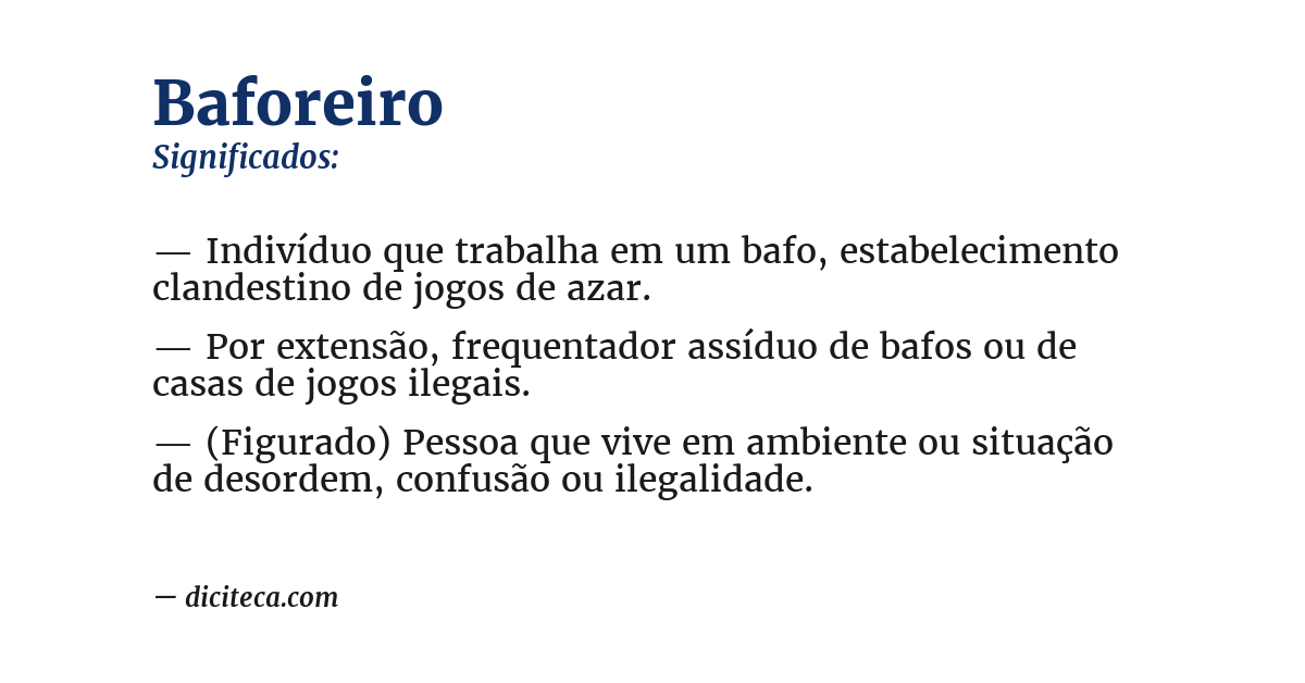 Significado de baforeiro