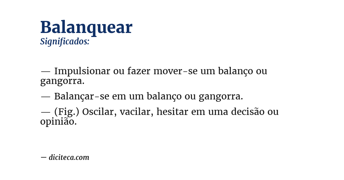 Significado de balanquear