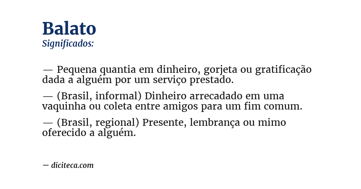 Significado de balato