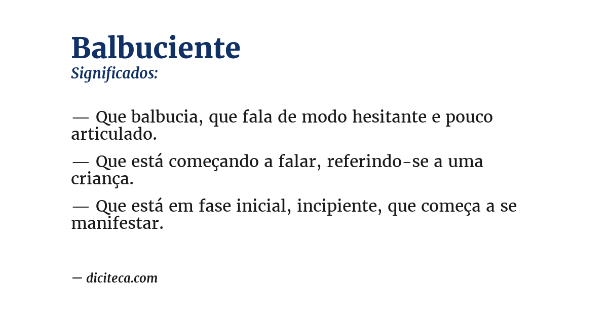 Significado de balbuciente
