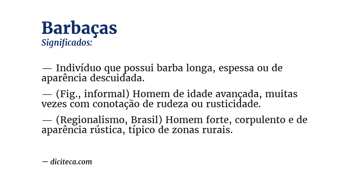 Significado de barbaças