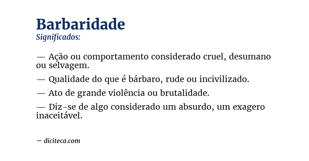 Significado de barbaridade