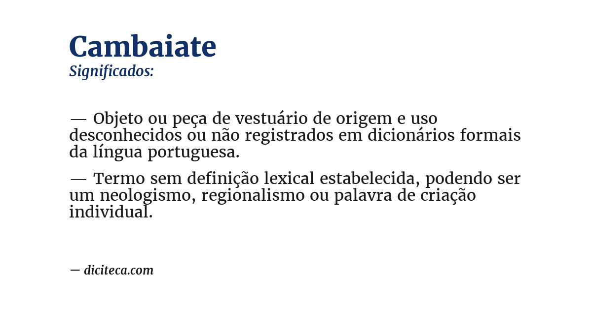 Significado de cambaiate