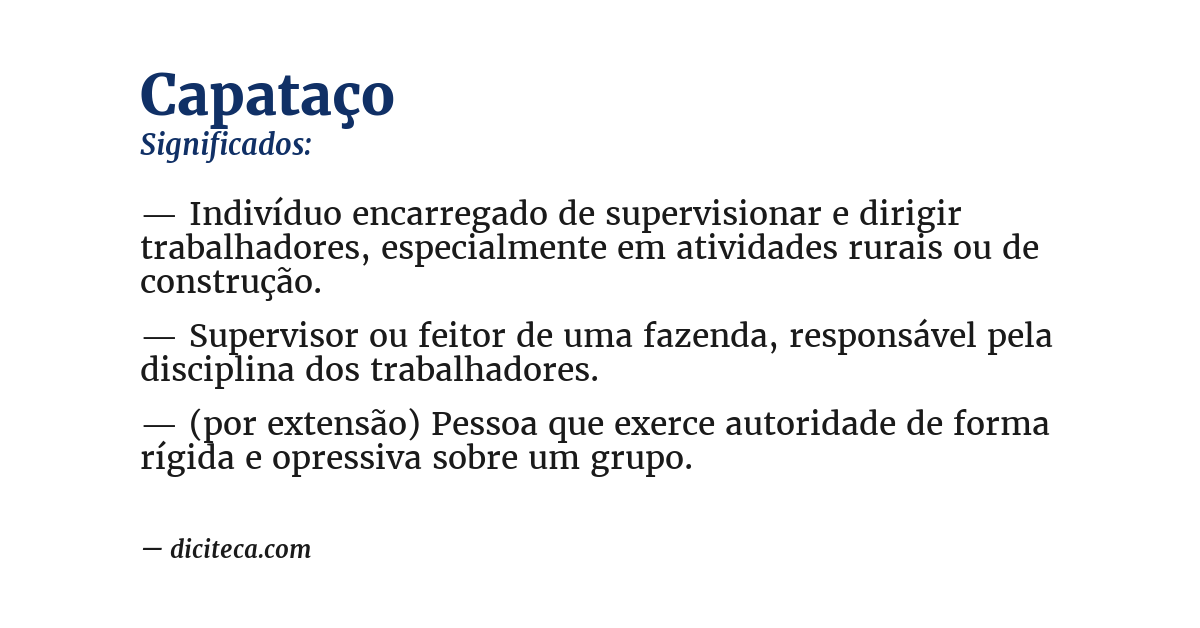 Significado de capataço