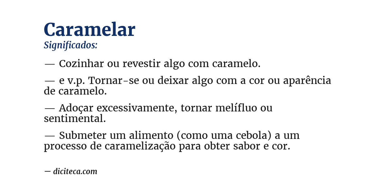 Significado de caramelar