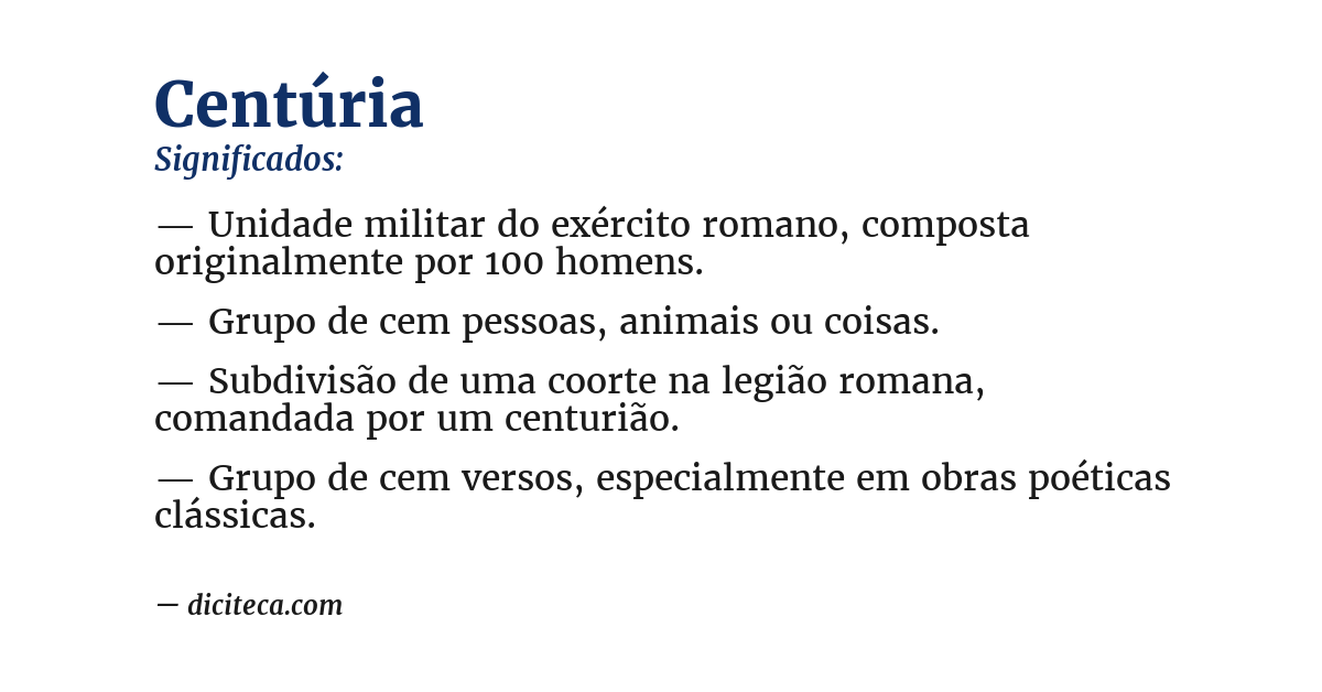 Significado de centúria