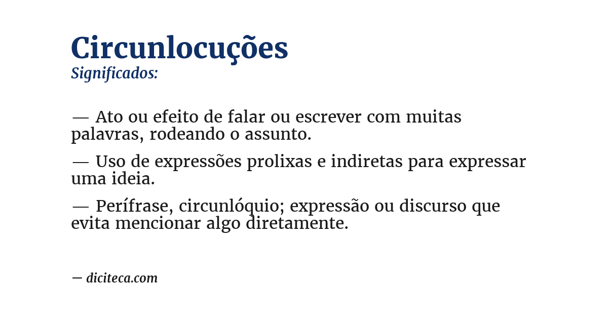 Significado de circunlocuções