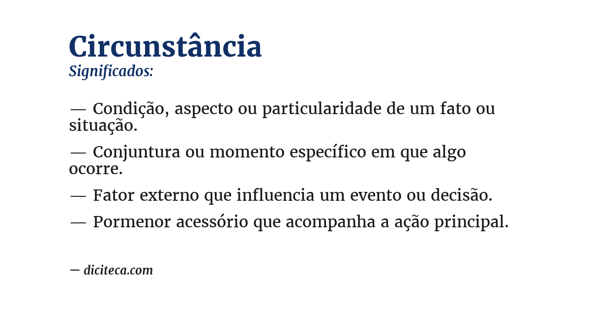 Significado de circunstância