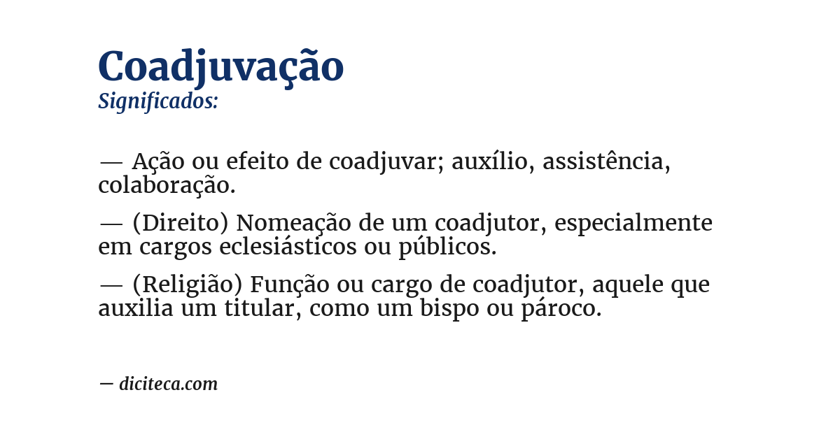 Significado de coadjuvação