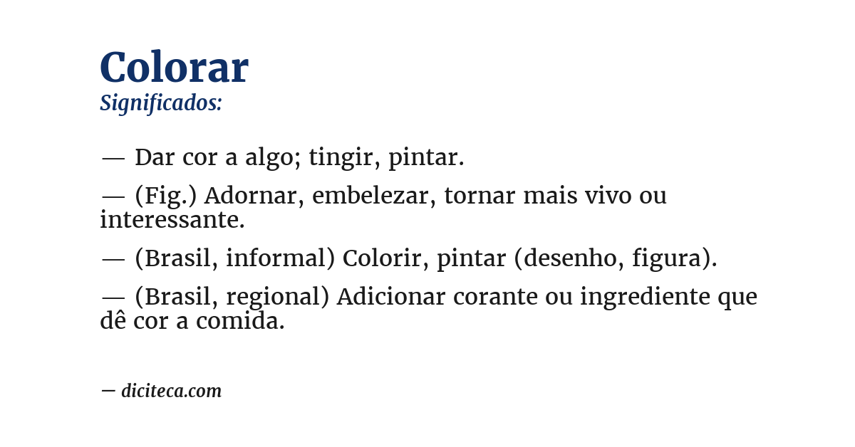 Significado de colorar