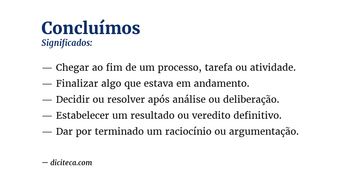 Significado de concluímos