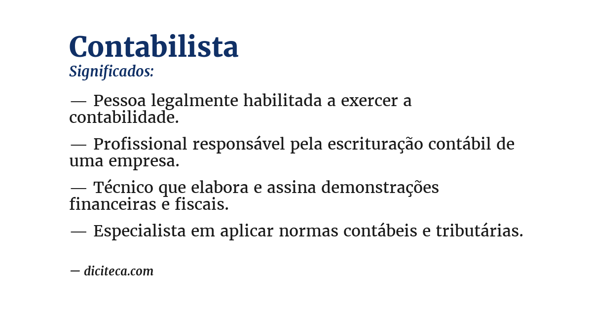 Significado de contabilista