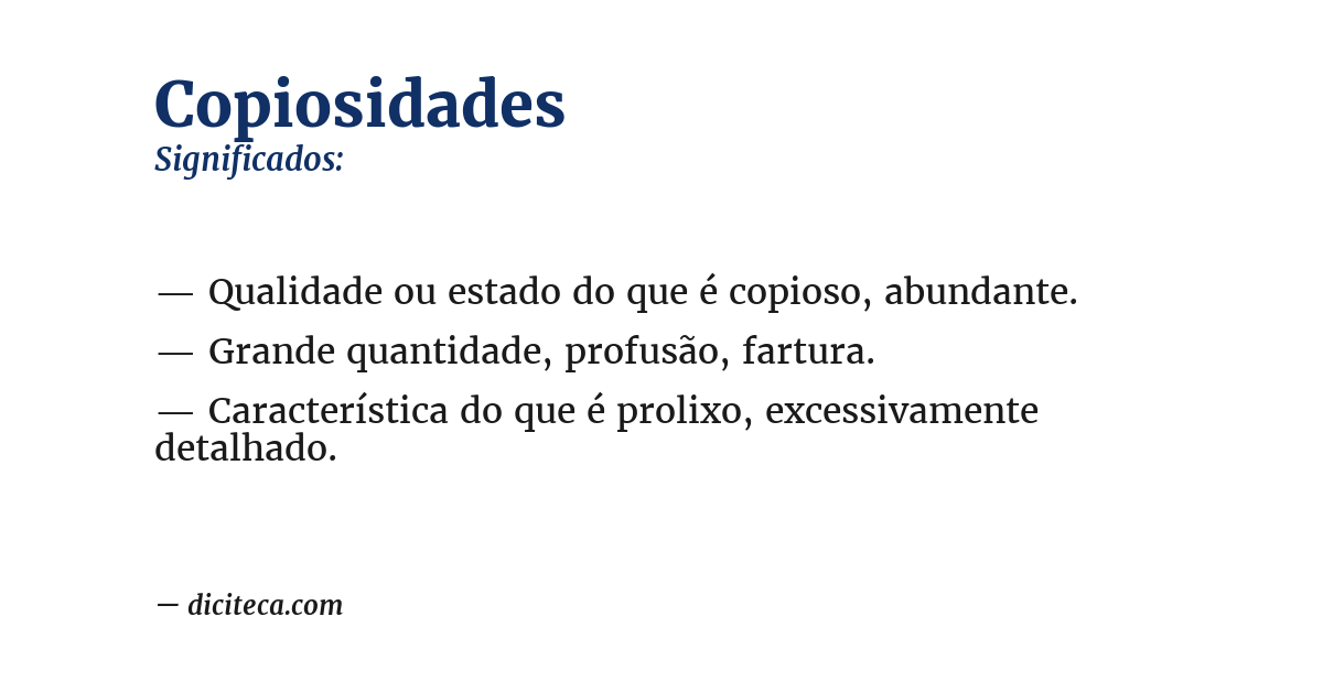 Significado de copiosidades