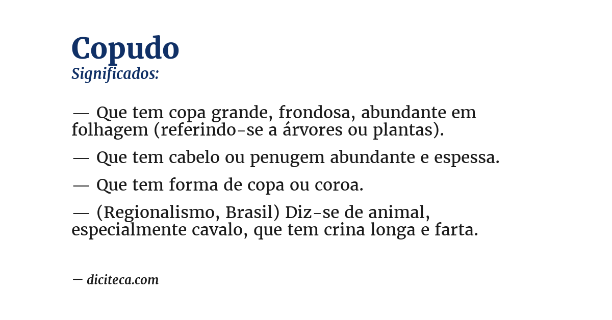 Significado de copudo
