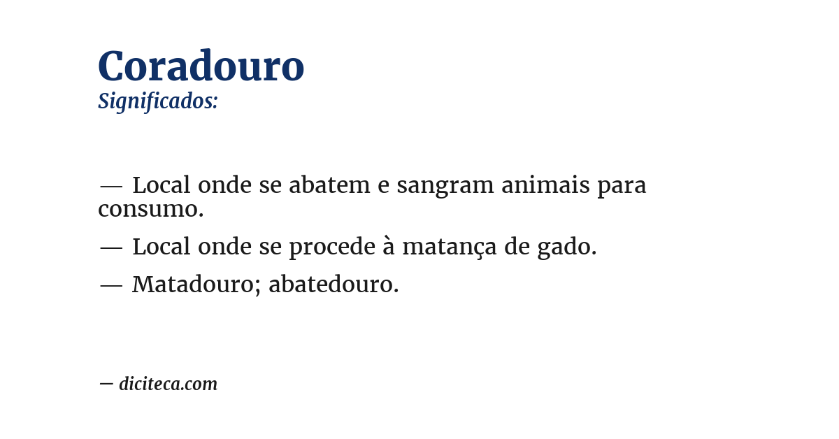 Significado de coradouro