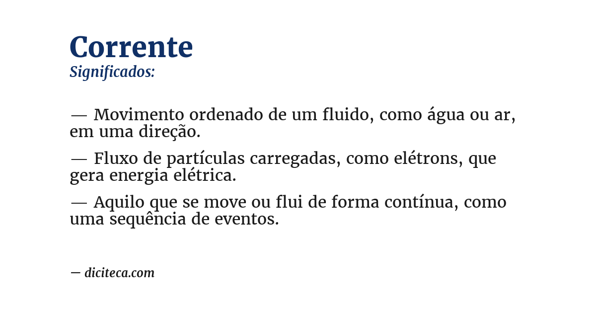 Significado de corrente