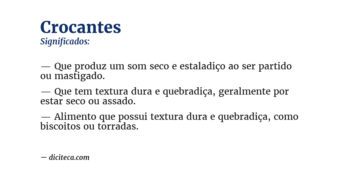 Significado de crocantes