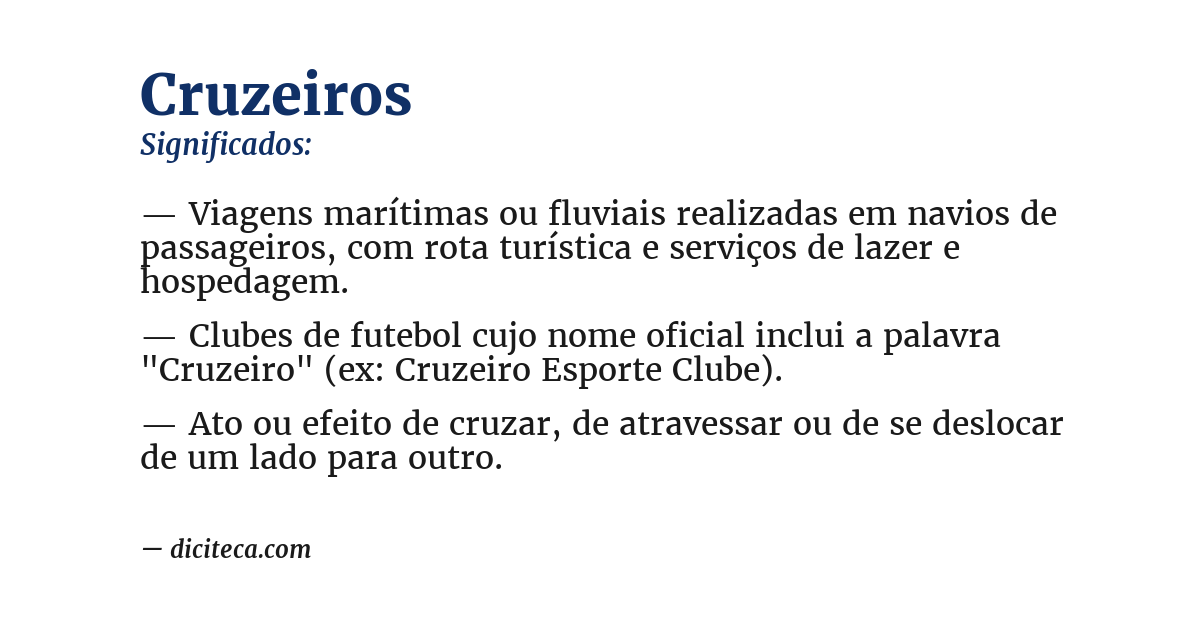 Significado de cruzeiros