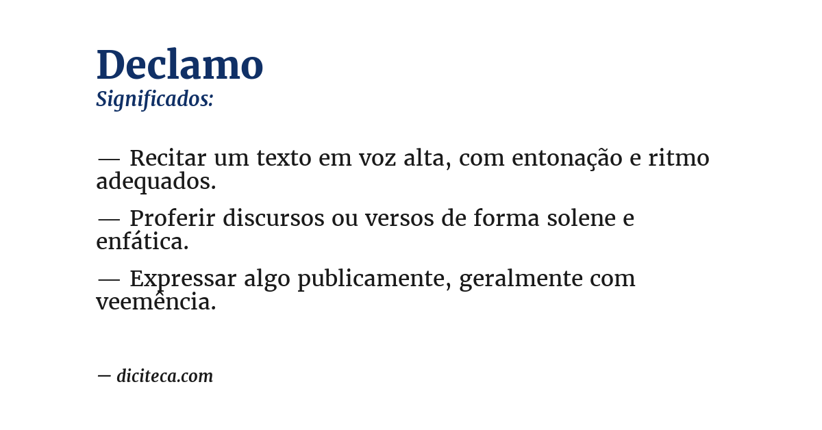 Significado de declamo
