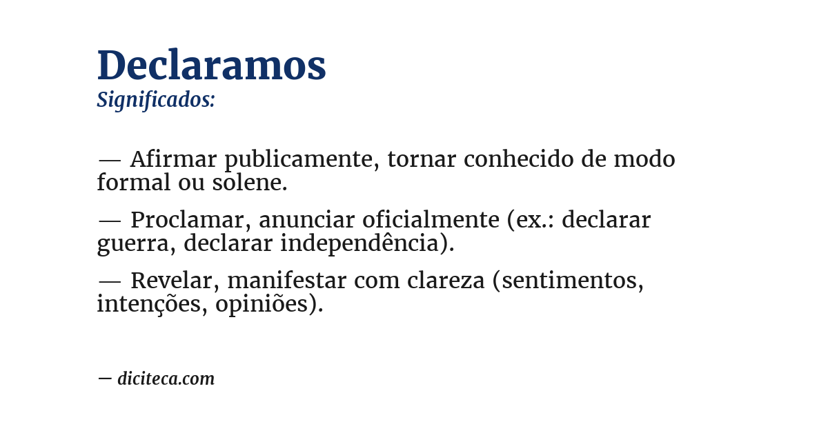 Significado de declaramos