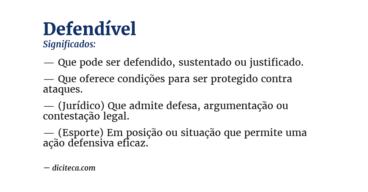 Significado de defendível