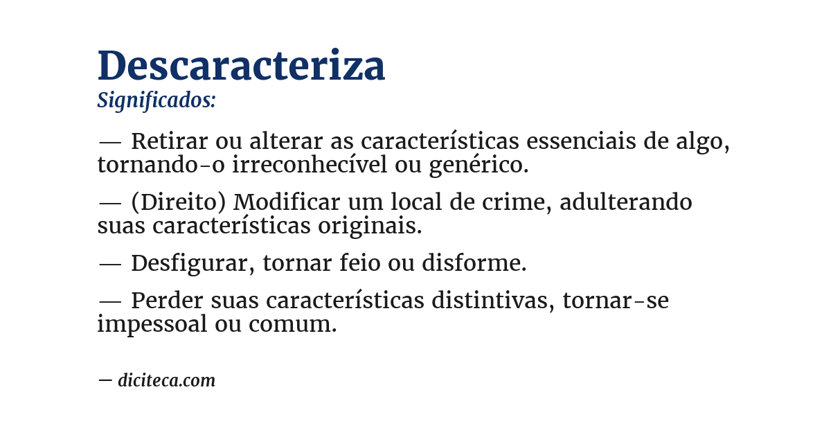 Significado de descaracteriza