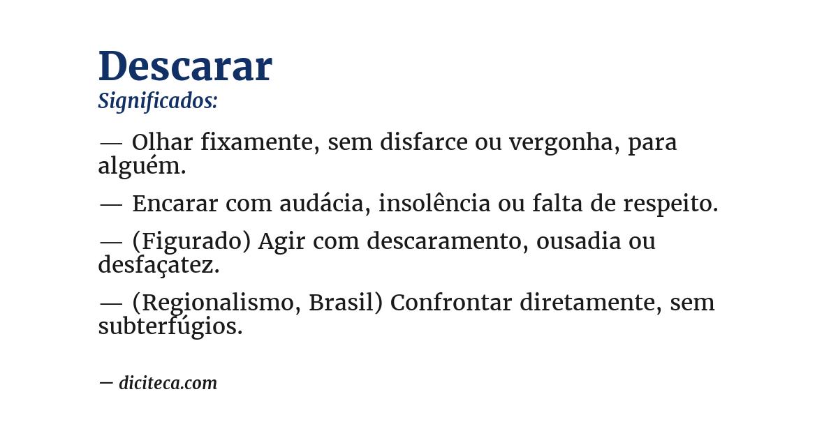 Significado de descarar