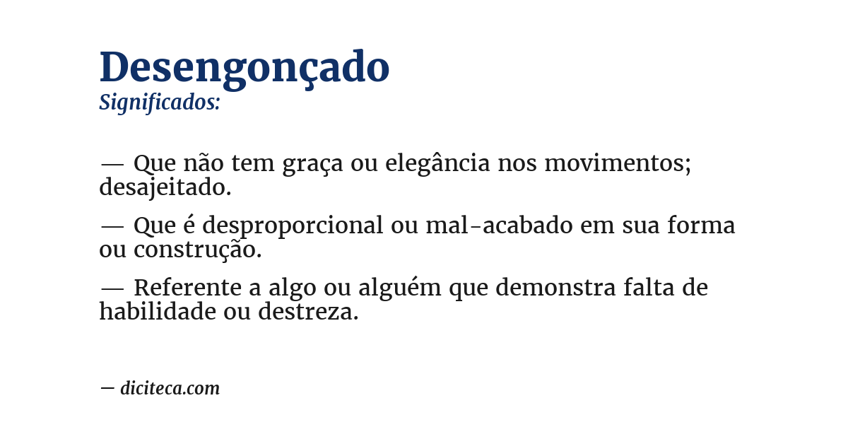 Significado de desengonçado