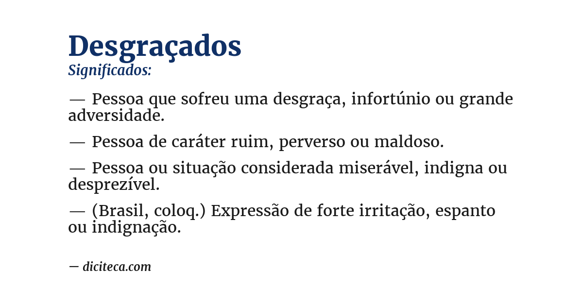 Significado de desgraçados