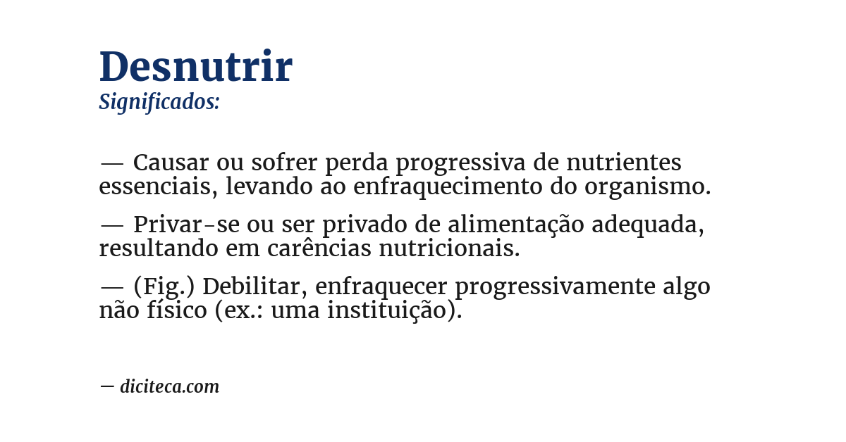 Significado de desnutrir