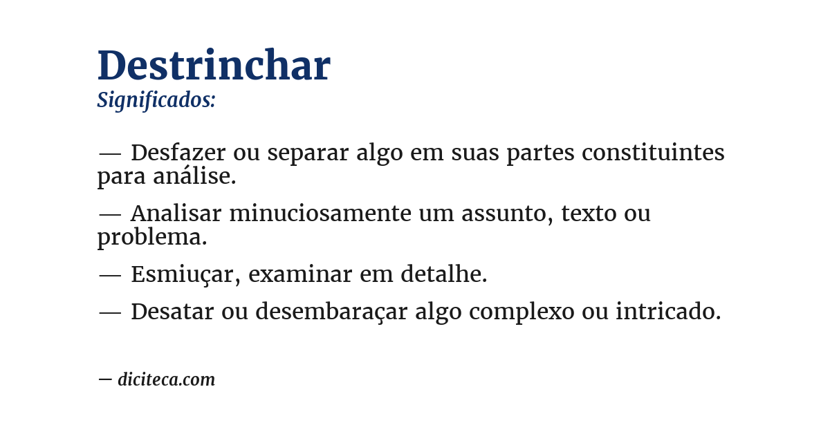 Significado de destrinchar