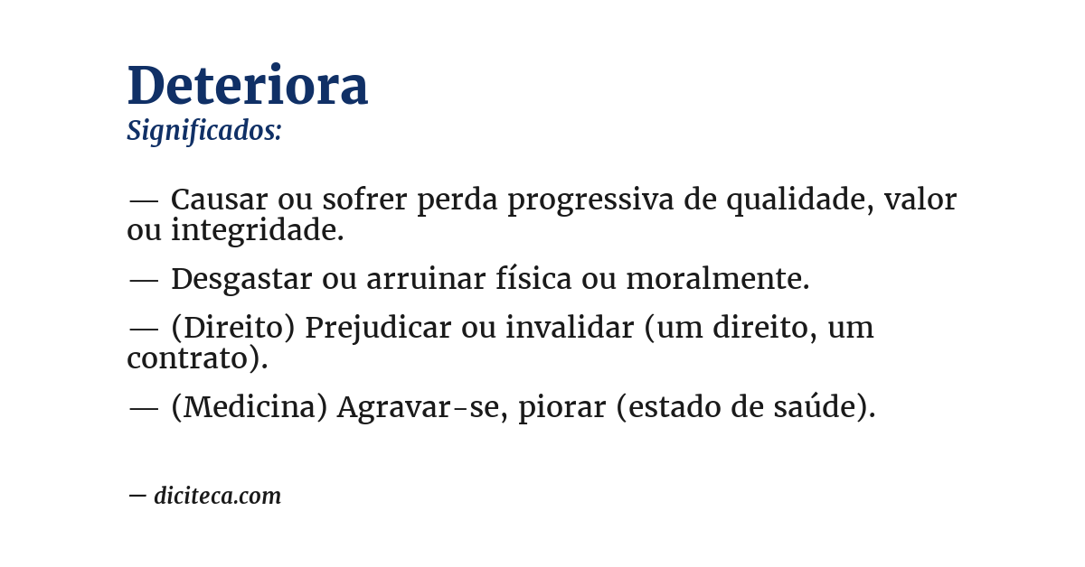 Significado de deteriora