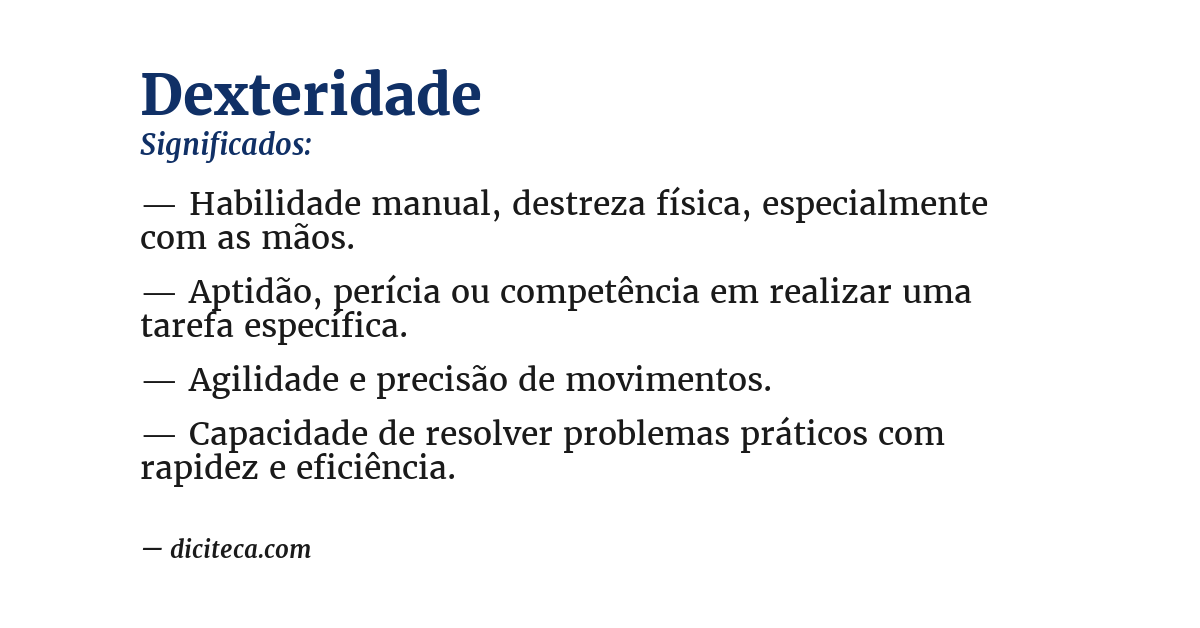 Significado de dexteridade