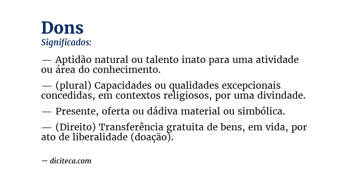 Significado de dons