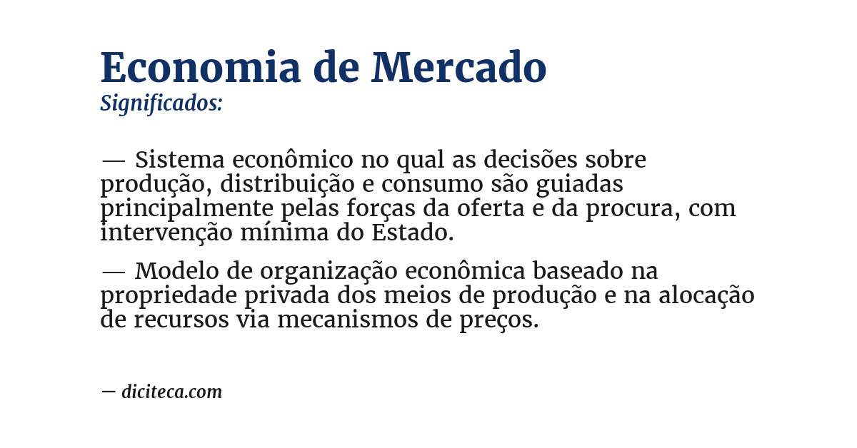 Significado de economia de mercado